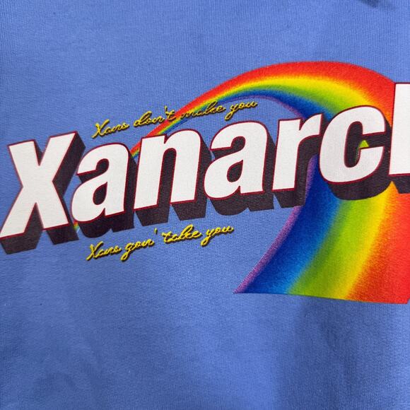 Lil Xan Hoodie Mens Medium Anarchy Tour Candy Print Official Merch Music Blue M - Picture 5 of 12